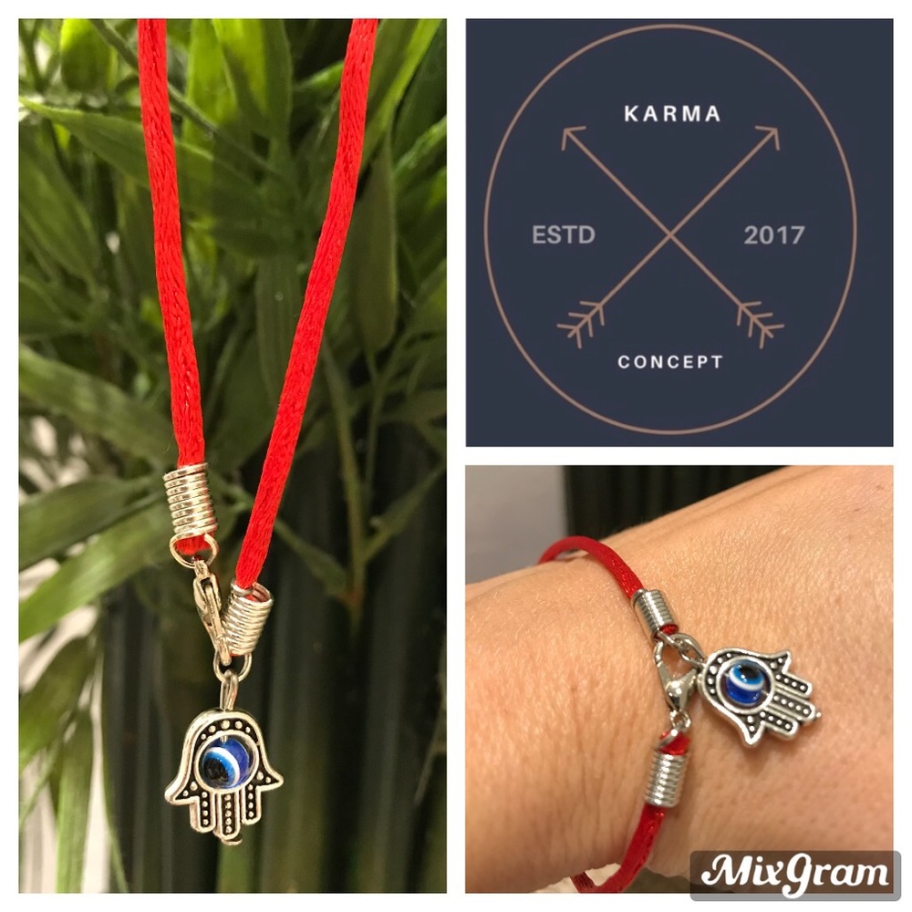Hamsa Hand Eye Red String Bracelet Karma Namaste